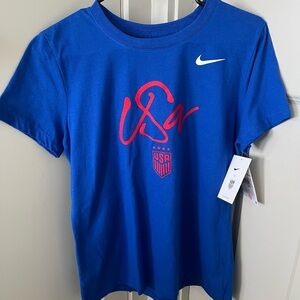 Nike Team USA USWNT script royal tee official merchandise size M available